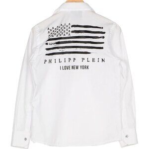 PHILIPP PLEIN JUNIOR Boys' Collar Button-Up Shirt Size: 8